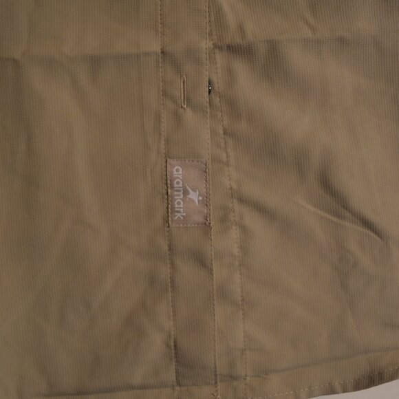 ARAMARK FLEXFIT Gray-Tan Polyester Long Sleeves Buttons-Down Shirt Women's XSMR - Picture 6 of 7